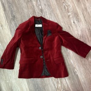Burgundy velvet blazer